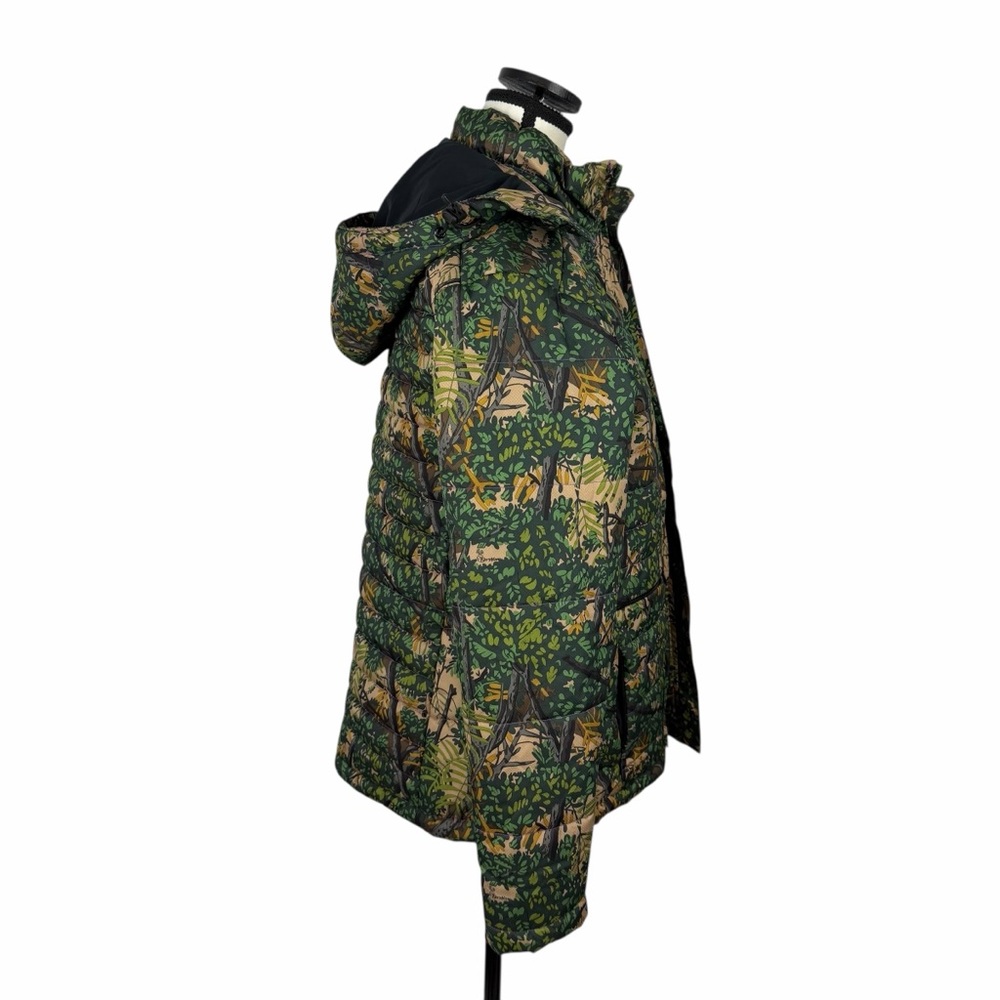 Bushlan Camo Insulated Puffer Jacket S Hooded Hunting Coat Woodland Leaf Print - Picture 4 of 14